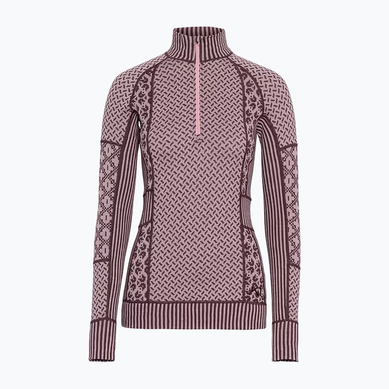 Кофта термоактивна жіноча KARI TRAA Smekker Half Zip cocoa powder 4