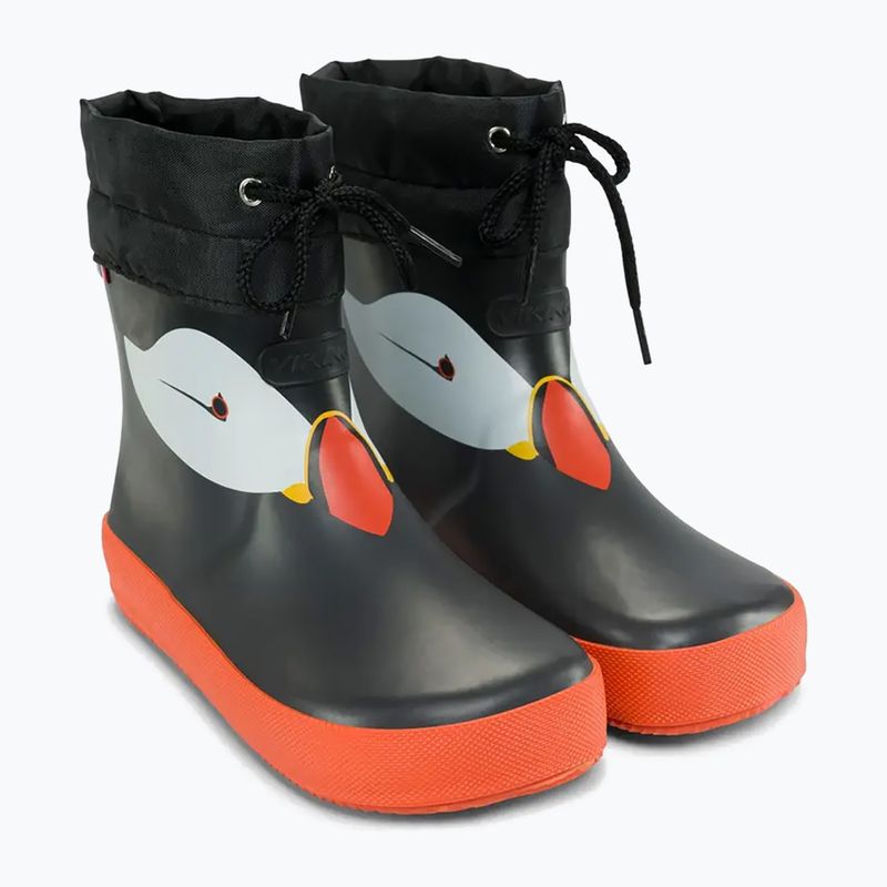 Дитячі гумові чоботи Viking Footwear Alv Barefoot з відбитком лапи чорного кольору 10