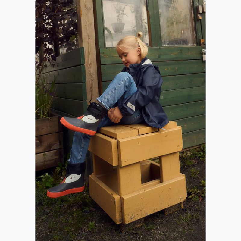 Дитячі гумові чоботи Viking Footwear Alv Barefoot з відбитком лапи чорного кольору 14