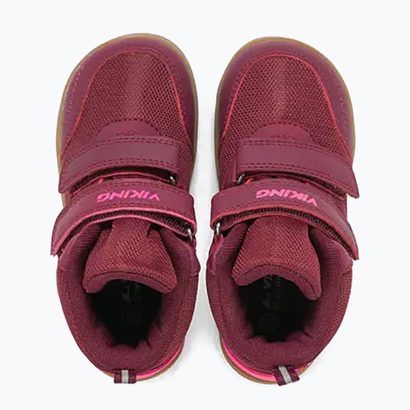 Дитячі barefoot черевики Viking Footwear Alv Barefoot Mid 2V Waterproof бордові 13