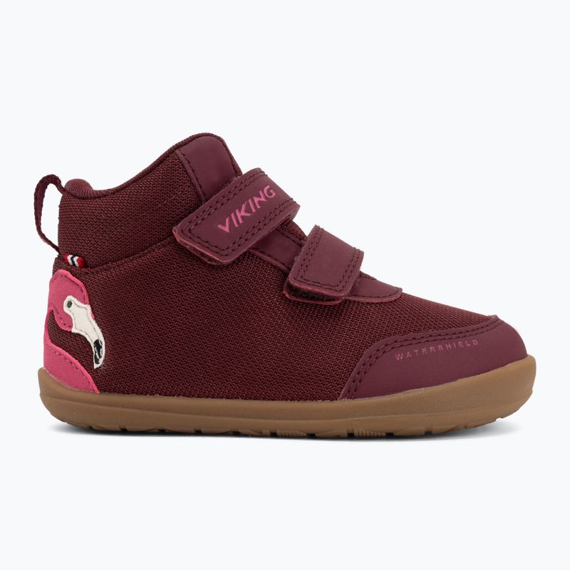 Взуття барефоот дитяче Viking Alv Barefoot Mid 2V Waterproof burgundy 2