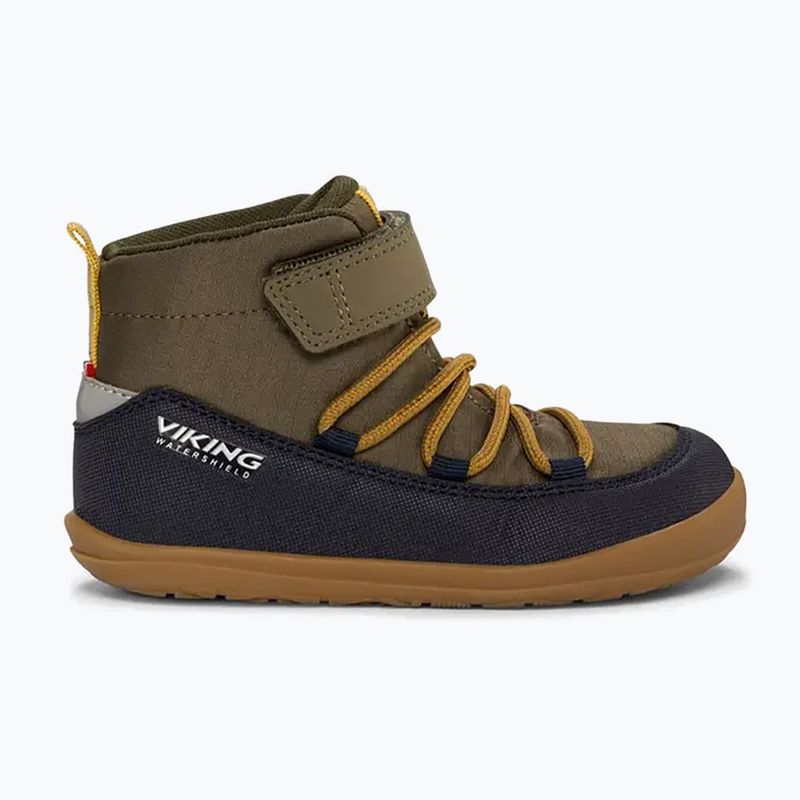 Дитячі barefoot черевики Viking Footwear Birch Barefoot Mid 1V Waterproof темно-сині/оливкові 8
