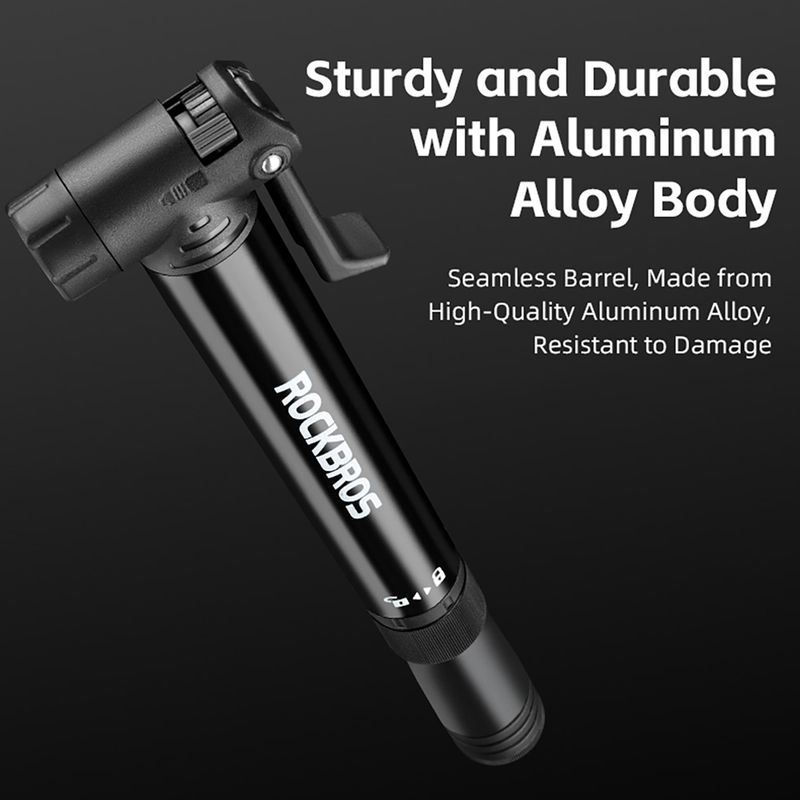 Насос велосипедний Rockbros 42320010 120psi black 7