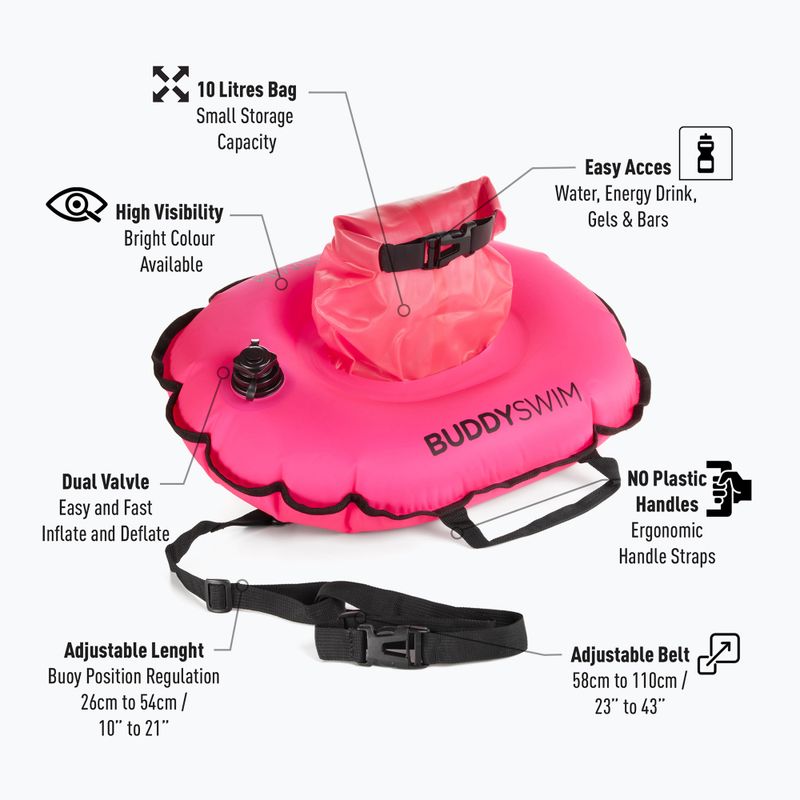 Рятувальний буй BuddySwim Hydrastation 10 l pink 3