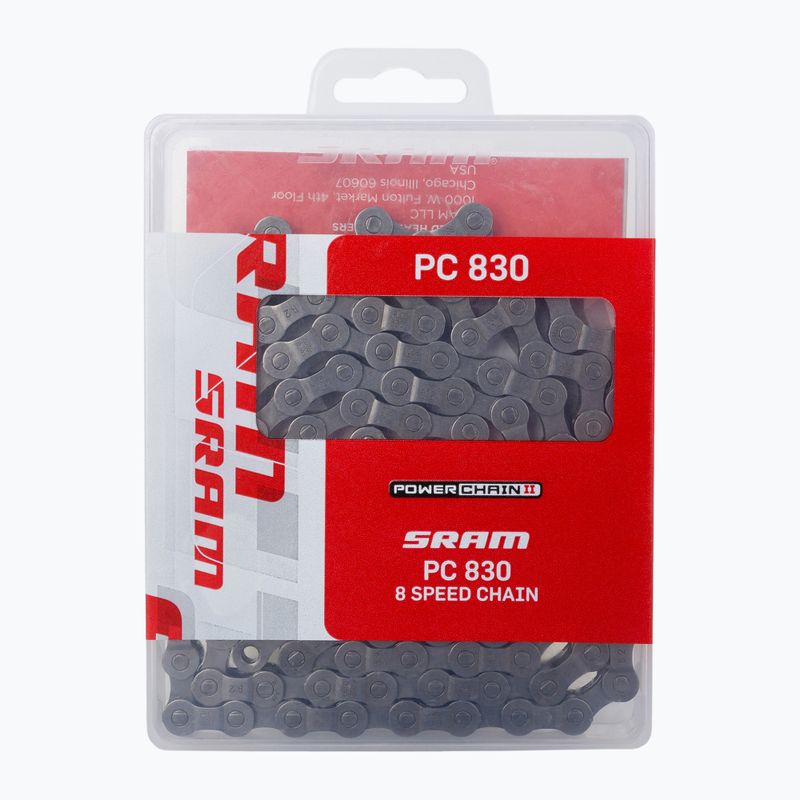 Ланцюг велосипедний SRAM 10 CN PC830 W/ PWR сірий 46.2758.114.005