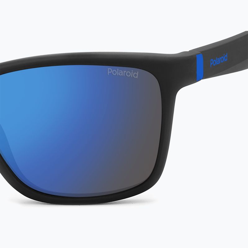Окуляри сонцезахисні дитячі Polaroid PLD 8057/S matte black/blue mirror polarized 5
