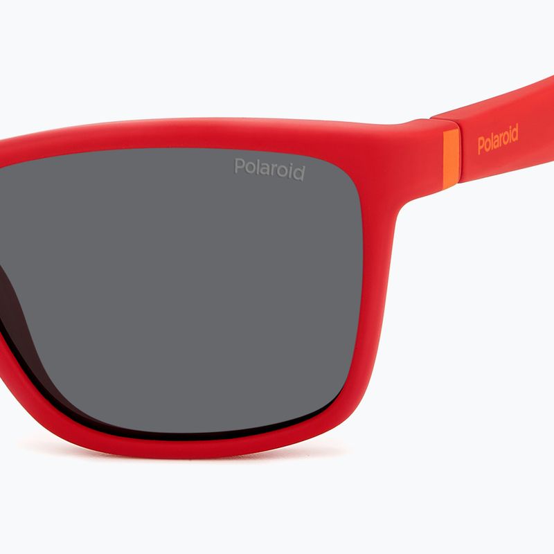 Окуляри сонцезахисні дитячі Polaroid PLD 8057/S matte red/grey polarized 5