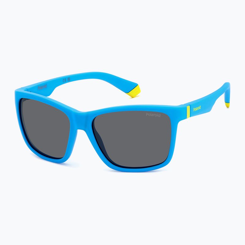 Окуляри сонцезахисні дитячі Polaroid PLD 8057/S matte blue/grey polarized 2