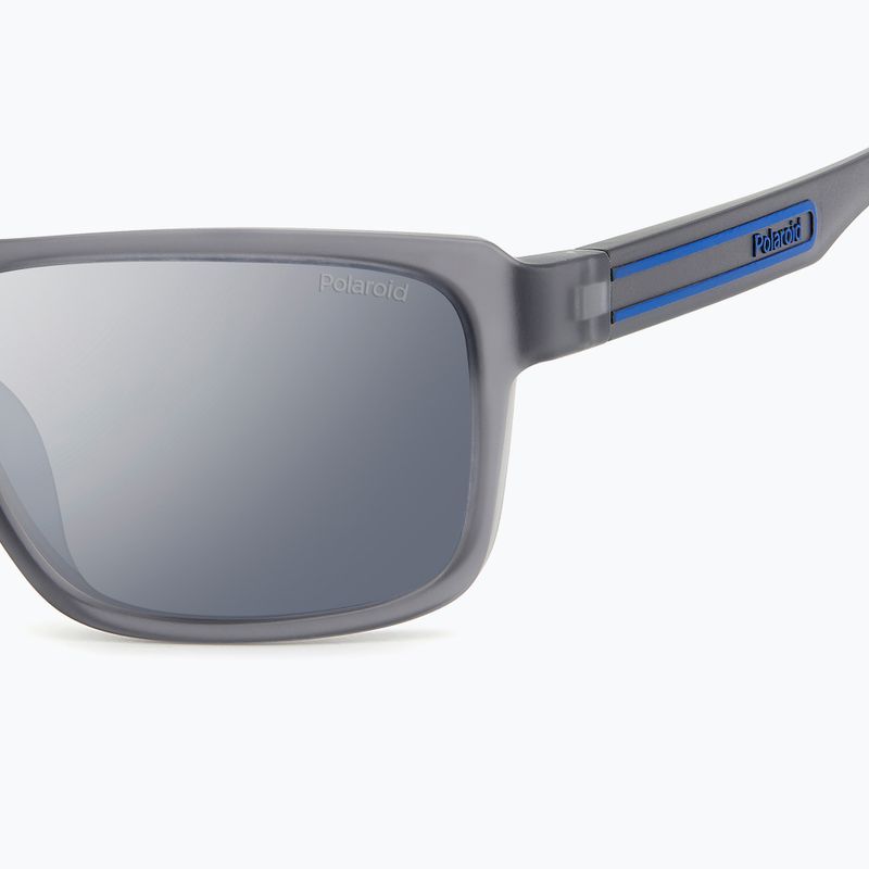 Окуляри сонцезахисні чоловічі Polaroid PLD 2158/S matte grey/grey silver mirror polarized 5