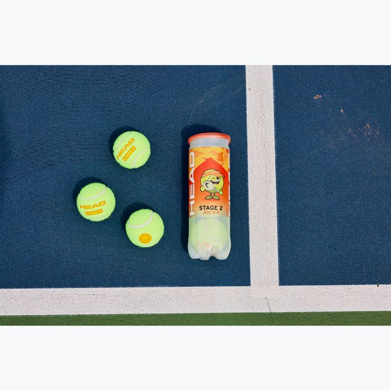 HEAD Stage 2 дитячі тенісні м'ячі 3 шт помаранчеві 4