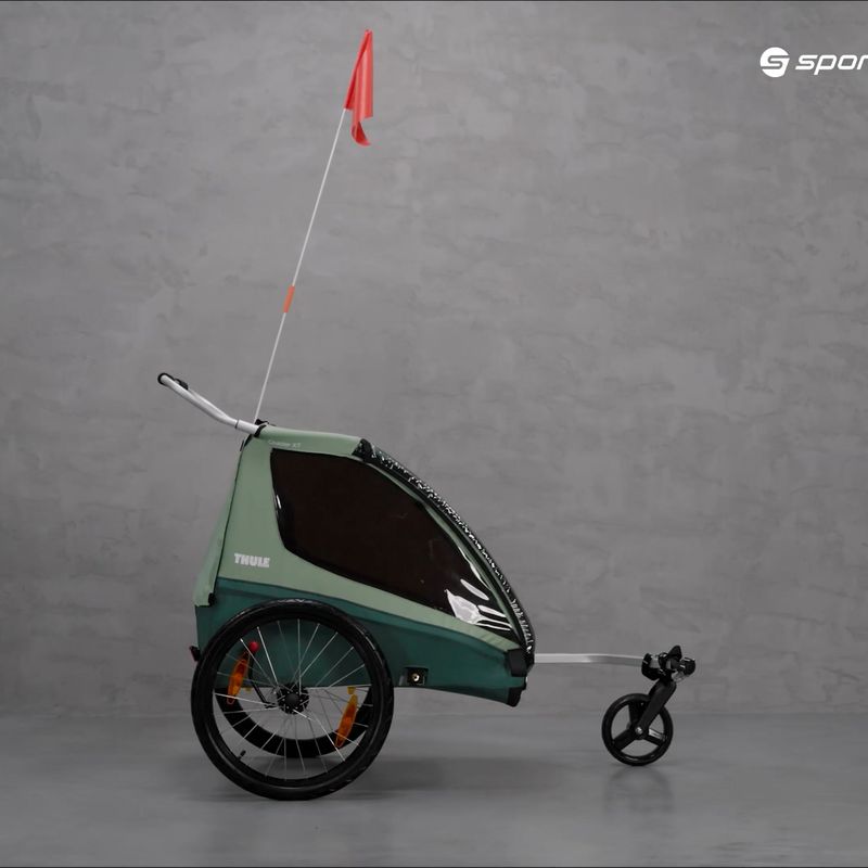 Причіп велосипедний двомісний  Thule Coaster XT Bike Trailer+Stroll зелений 10101820 10