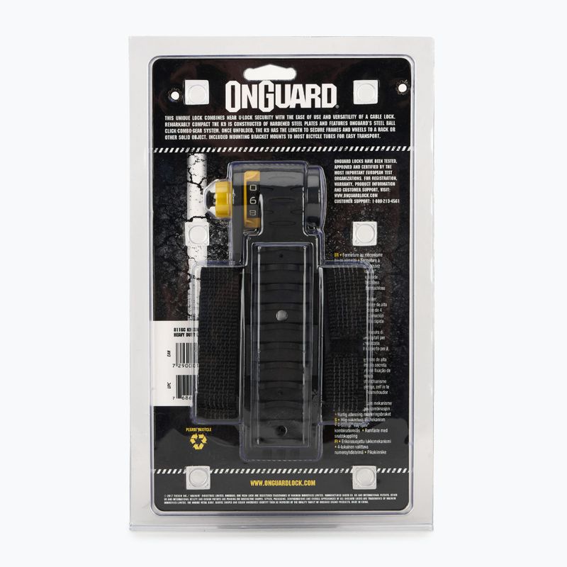 Замок велосипедний OnGuard  Link Plate Lock K9 COMBO складаний 8116C ШИФР чорний ONh-8116C 2