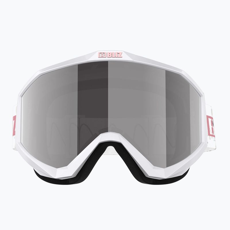 Окуляри гірськолижні дитячі Bliz Liner Jr white pink logo/pink&silver mirror 2