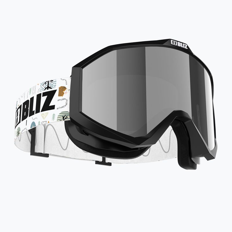 Окуляри гірськолижні дитячі Bliz Liner Jr black white logo/brown&silver mirror