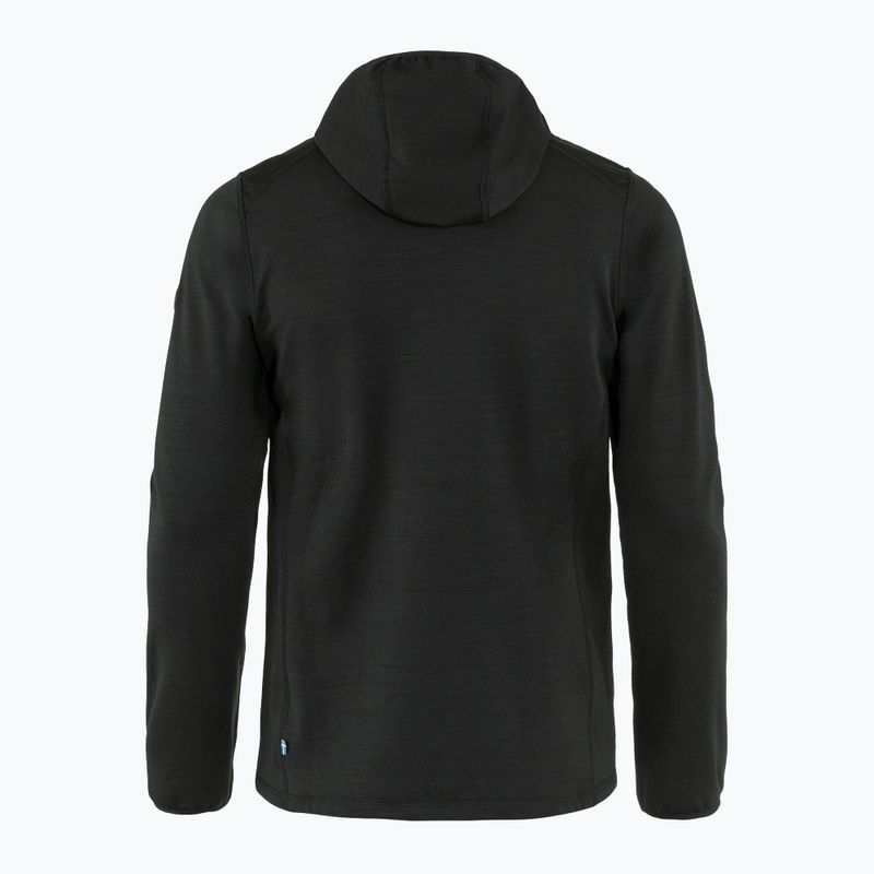 Кофта трекінгова чоловіча Fjällräven Keb Fleece Hoodie black 8