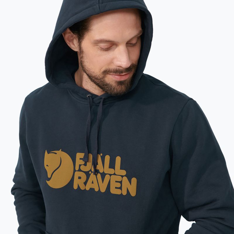 Кофта трекінгова чоловіча Fjällräven Logo Hoodie dark navy 4