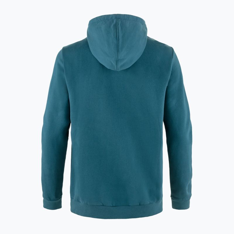 Кофта трекінгова чоловіча Fjällräven Logo Hoodie deep sea 5