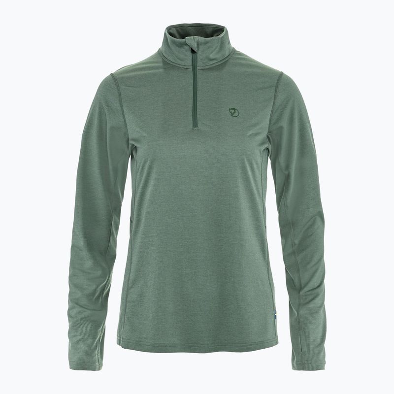 Кофта трекінгова жіноча Fjällräven Abisko Day Hike Half Zip patina green 9