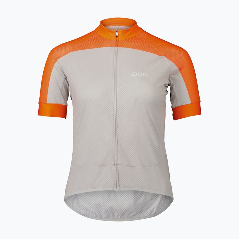 Жіноча велофутболка POC Essential Road Logo zink orange/granite grey