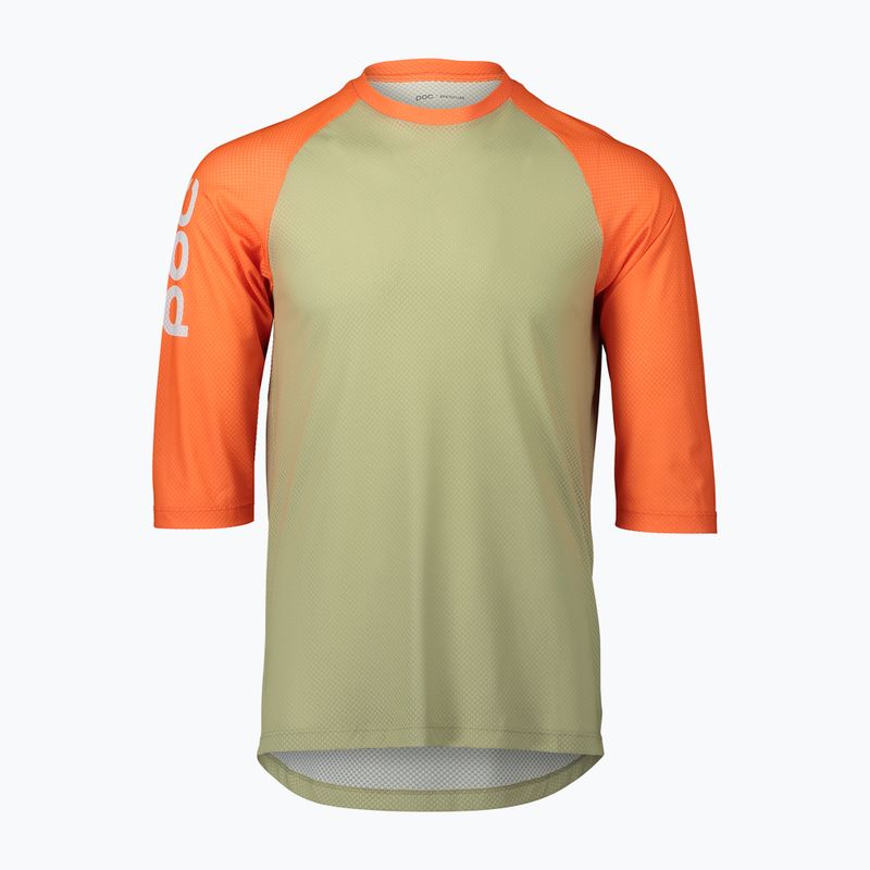 Велофутболка чоловіча POC MTB Pure 3/4 prehnite green/zink orange