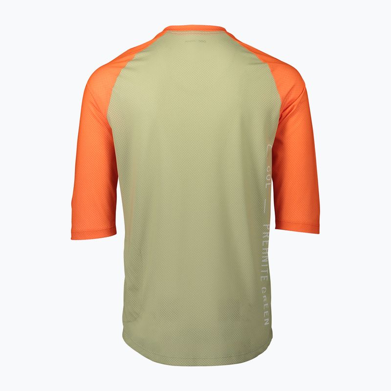 Велофутболка чоловіча POC MTB Pure 3/4 prehnite green/zink orange 2
