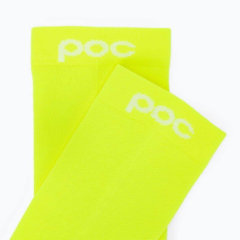 Велосипедні шкарпетки POC Fluo Sock Mid флуоресцентні жовто-зелені шкарпетки 3