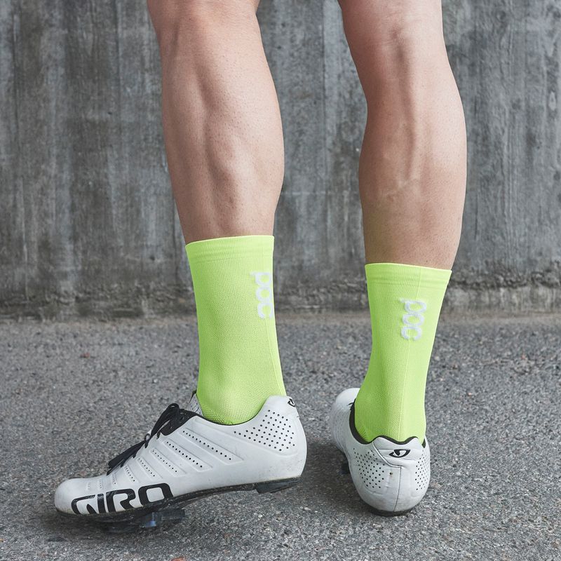 Велосипедні шкарпетки POC Fluo Sock Mid флуоресцентні жовто-зелені шкарпетки 8