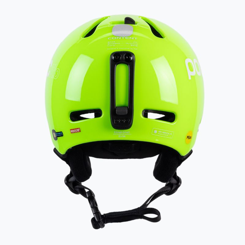 Шолом лижний дитячий POC POCito Fornix MIPS fluorescent yellow/green 3