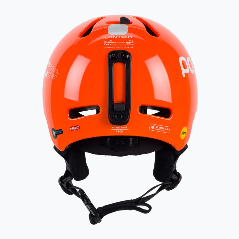 Шолом лижний дитячий POC POCito Fornix MIPS fluorescent orange 3