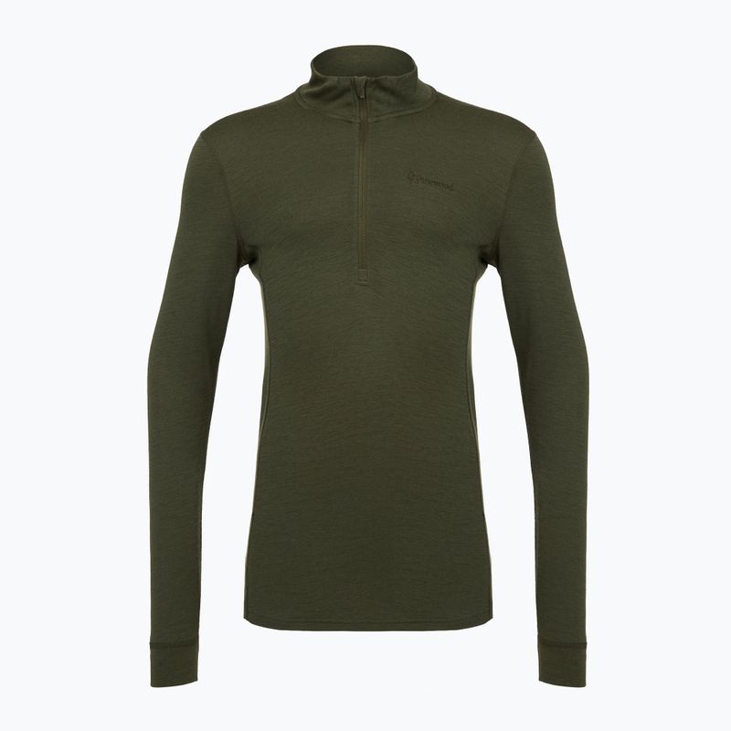 Кофта термічна чоловіча Pinewood Abisko Merino Base Layer Half Zip d.mossgreen