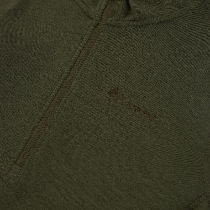 Кофта термічна чоловіча Pinewood Abisko Merino Base Layer Half Zip d.mossgreen 3