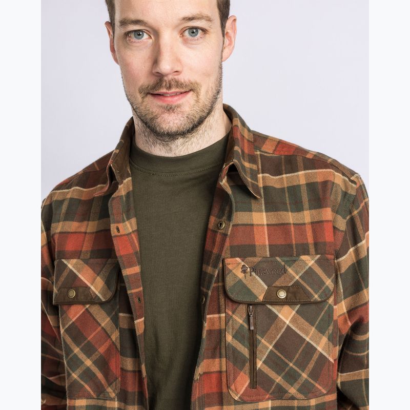 Сорочка чоловіча Pinewood Prestwick Exclusive d.green/terracotta 5
