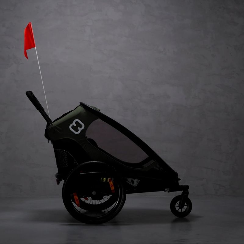 Причіп велосипедний одномісний  Hamax Outback One чорно-зелений 400063_HAM 10