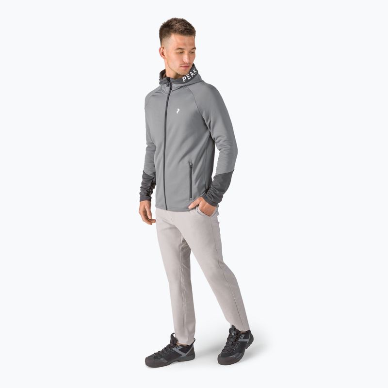 Кофта трекінгова чоловіча Peak Performance Rider Zip Hood сіра G77244080 2