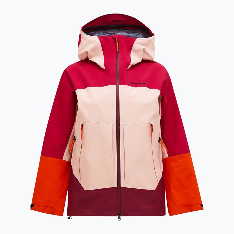 Куртка лижна жіноча Peak Performance Vislight GTX C-Knit 3L tech burgundy/peach fuzz 7