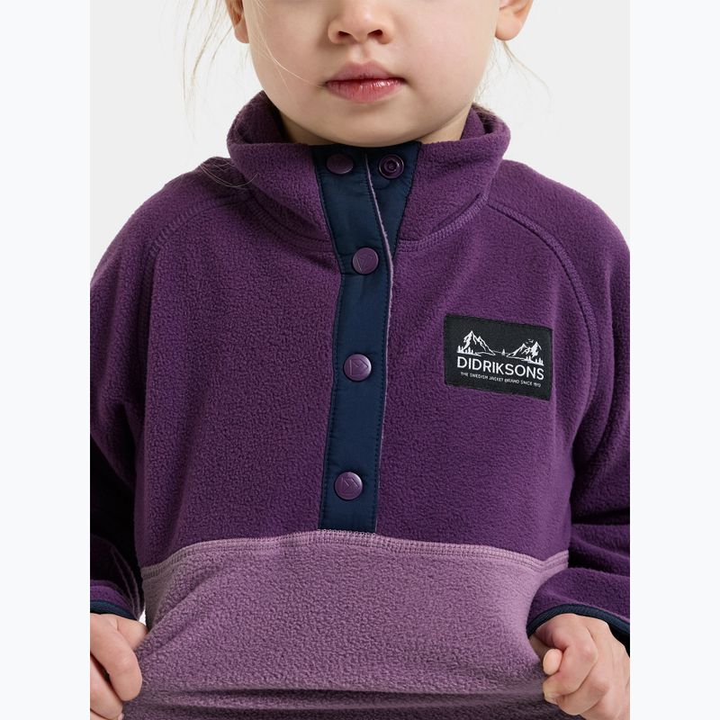 Кофта флісова дитяча Didriksons Monte 6 Half Button northern purple 7