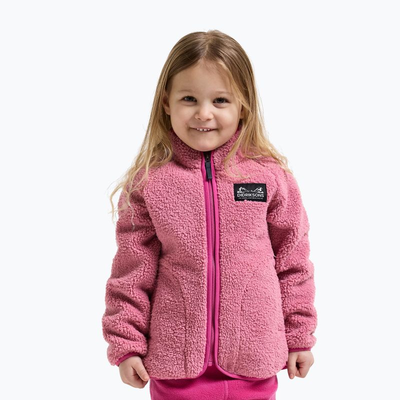 Кофта флісова дитяча Didriksons Gibbsc 2 Fz heather pink/cactus pink