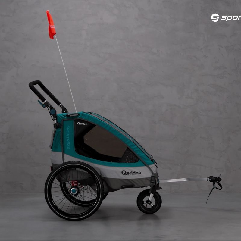 Причіп велосипедний двомісний Qeridoo Sportrex2 блакитний Q-SR2-21-P 9