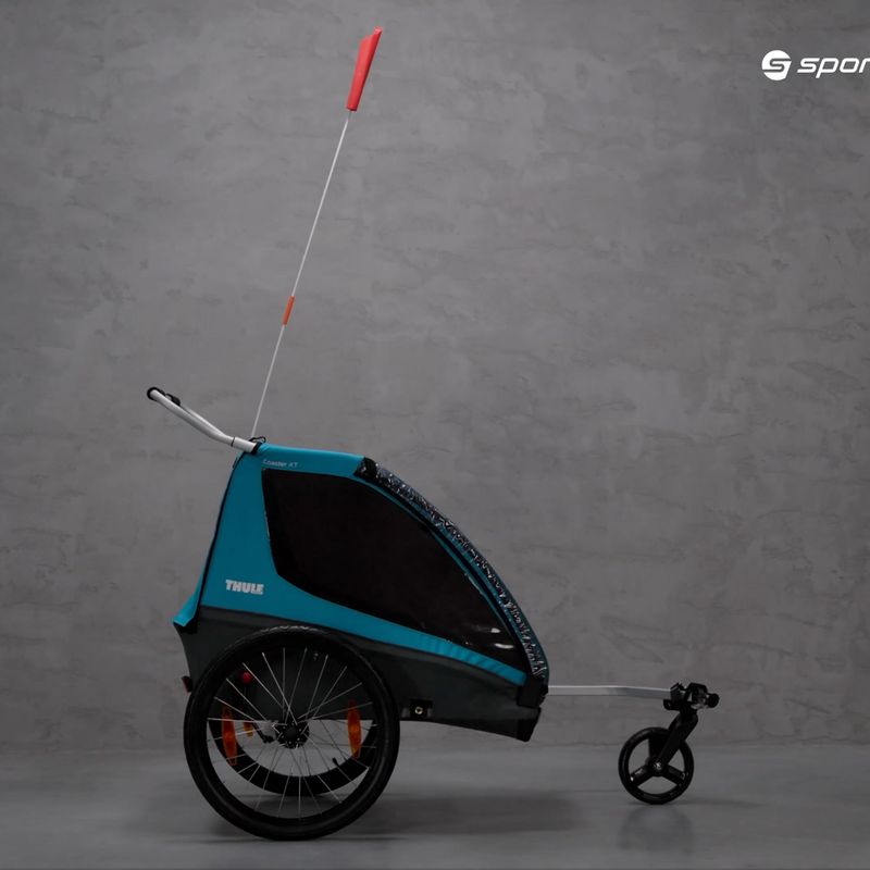 Причіп велосипедний двомісний  Thule Coaster XT Bike Trailer+Stroll синій 10101806 11