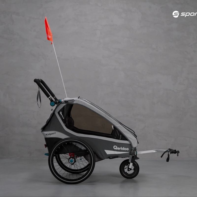 Причіп велосипедний одномісний Qeridoo Kidgoo1 Sport сірий Q8S-20-G 12