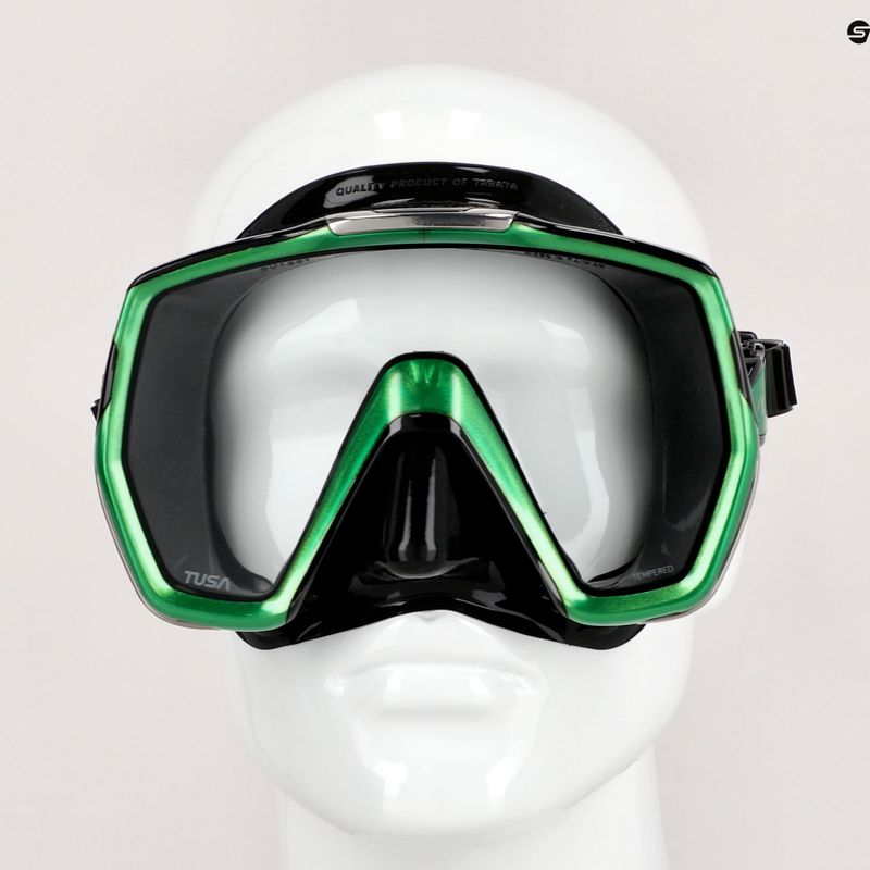 Маска для дайвінгу / підводного плавання TUSA Freedom Hd Mask чорно-зелена M-1001 7