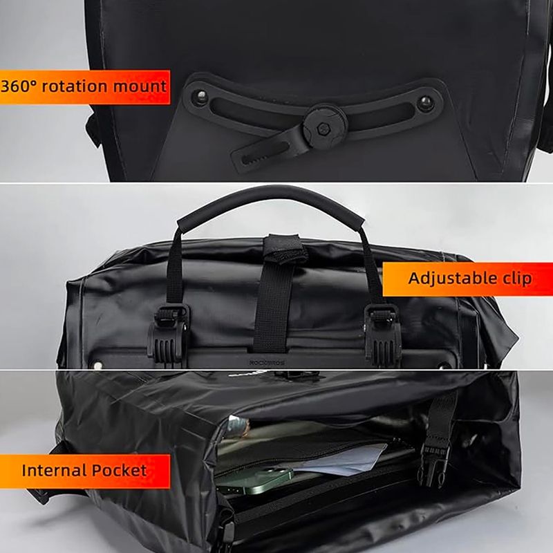 Сумки велосипедні Rockbros 30140022001 Bicycle Pannier Bag 2pcs black 2