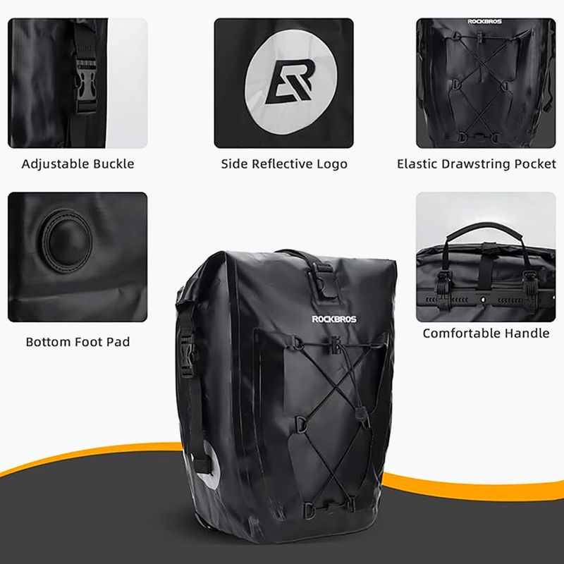 Сумки велосипедні Rockbros 30140022001 Bicycle Pannier Bag 2pcs black 4