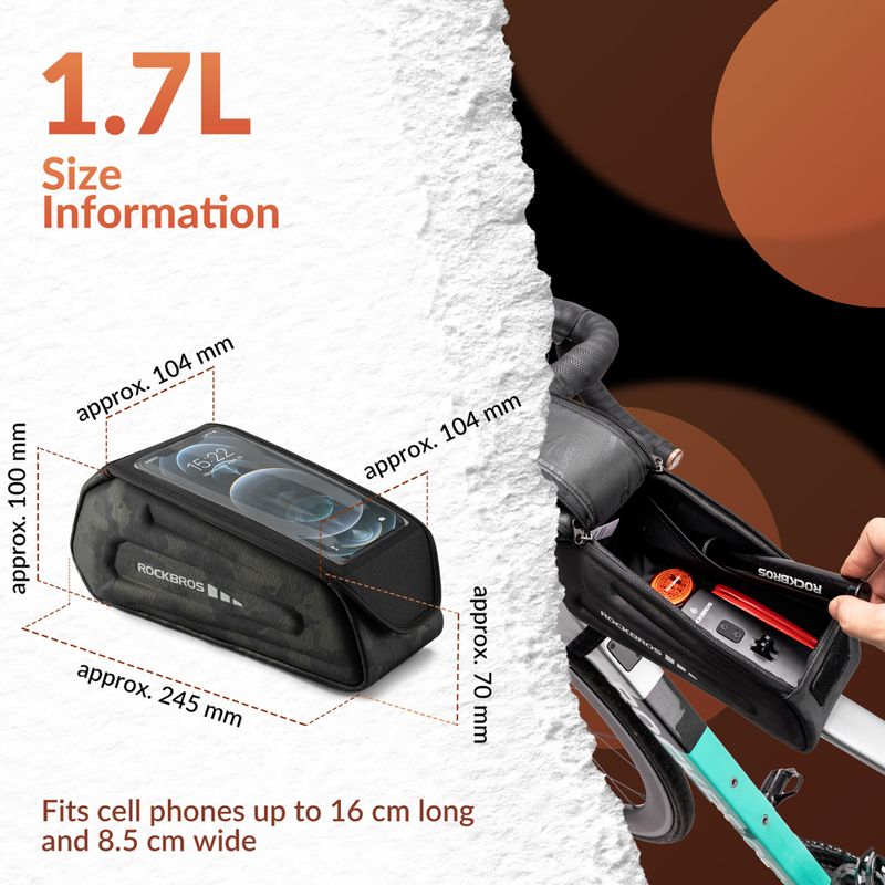 Сумка велосипедна на раму Rockbros 30120064 Bike Tube Bag camouflage 6