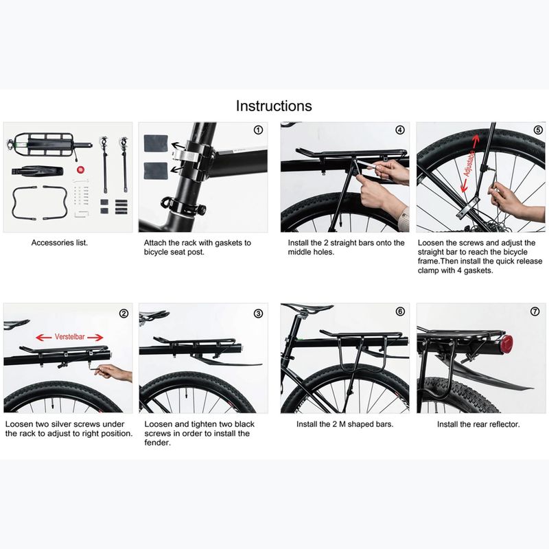 Багажник для велосипеда Rockbros 33210004001 Bike Rear Rack black 3