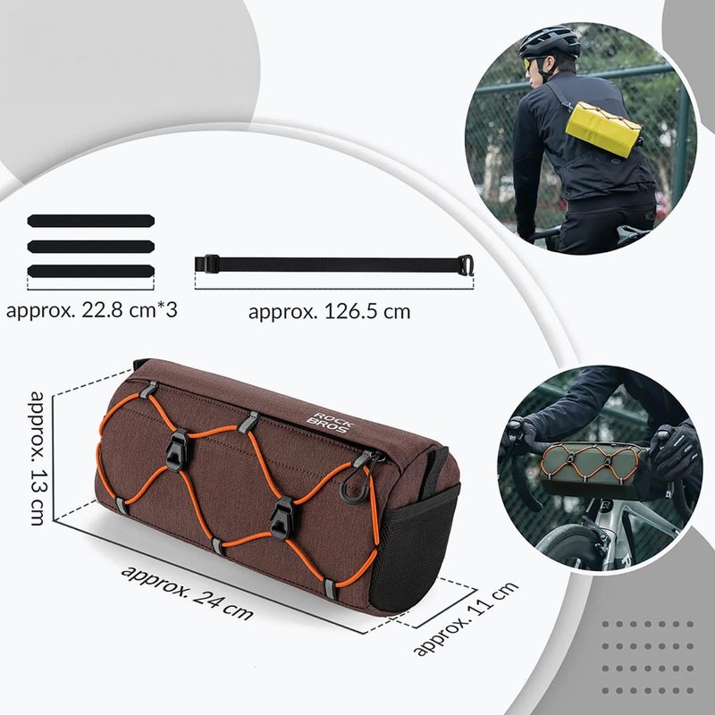 Сумка велосипедна на кермо Rockbros 30110054 Bike Front Bag 2,2 l brown 6