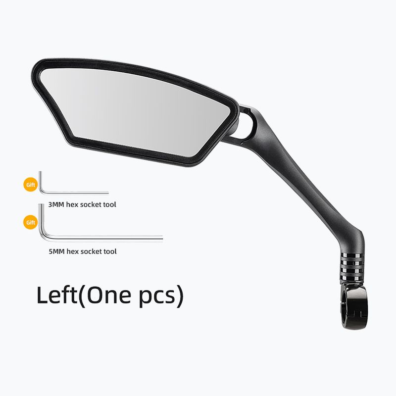 Дзеркало велосипедне Rockbros 26210007001 Mirror 1 pcs Left black 2