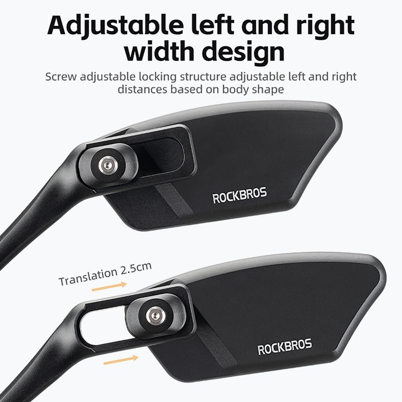 Дзеркало велосипедне Rockbros 26210007001 Mirror 1 pcs Left black 3