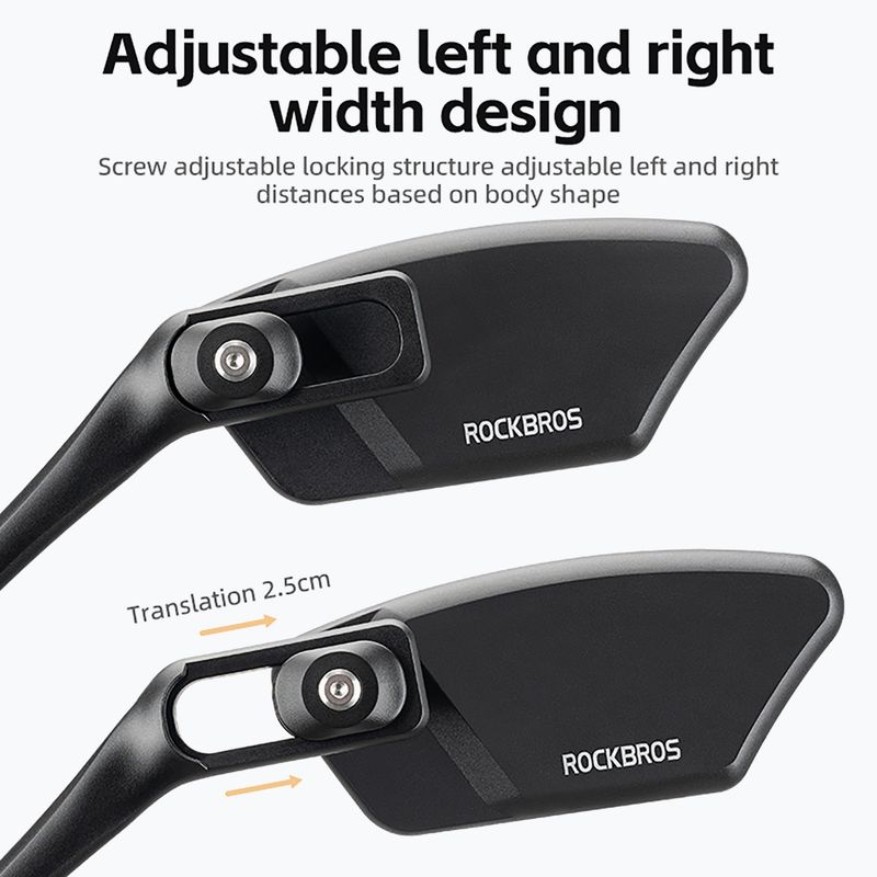 Дзеркало велосипедне Rockbros 26210007002 Mirror 1 pcs Right black 3
