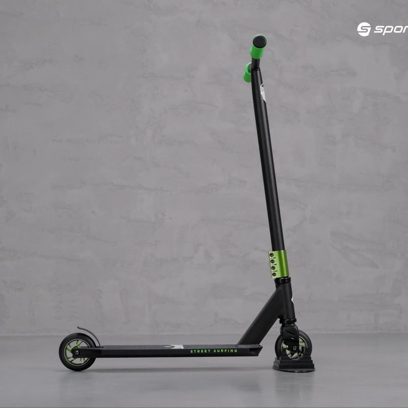 Самокат freestyle Street Surfing Stunt Scootter Bandit чорно-зелений 8